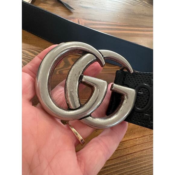 Gucci GG Marmont Embossed Leather Belt - Picture 3 of 12